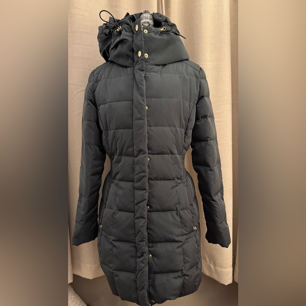 Cole Haan Slate blue goose down Puffer Coat with Hood Size S